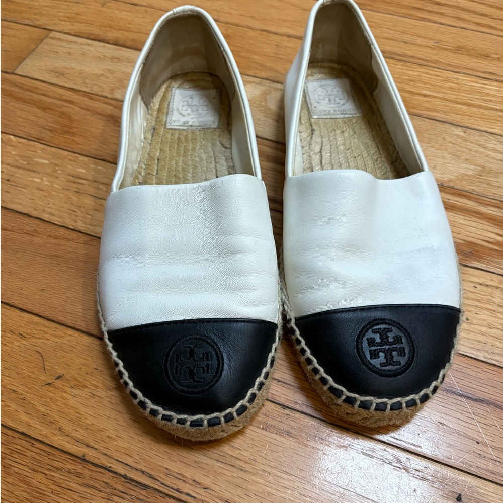 Tory Burch Leather Color Block Espadrilles Flats Size 8.5